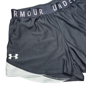 Under Armour Shorts Womens Medium Black White Running Lined Lightweight Athletic